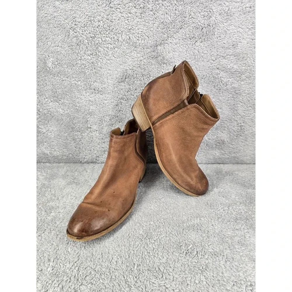Clarks Maypearl Ramie Boot Women Size 9 Brown Leather Bootie Block Heel Comfy